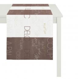 Apelt Loft Style Slogan Tischl&auml;ufer - braun/wei&szlig; - 44x140 cm