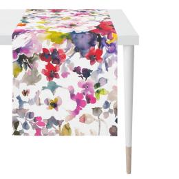 Apelt Tischläufer Summergarden 1705 - multi/lila/pink/weiß - 48x140 cm