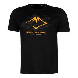 ASICS Fujitrail Logo Laufshirt Herren - Schwarz, Gr&ouml;&szlig;e S