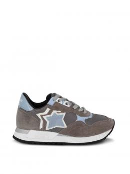 Atlantic Stars Damen Sneaker Grau Veloursleder Textil, Gr&ouml;&szlig;e EU 35
