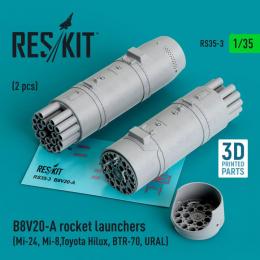 B8V20-A rocket launchers (2 pcs) (Mi-24, Mi-8,Toyota Hilux, BTR-70, URAL) (3D Printed)