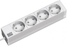 BACHMANN 10,  Steckdosenleiste, 4-fach Schutzkontakt ohne