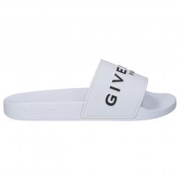 Badesandalen SLIDE FLAT  Gummi Logo weiß