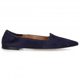 Ballerinas 1726E Veloursleder blau