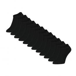 Bambus Sneaker Socken - 12 Paar – Schwarz – 43-45