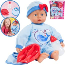 BAYER DESIGN® Babypuppe I Love You 38 cm (Blau-Rot)