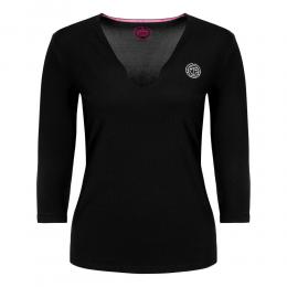 BIDI BADU Ariana Tech V-Neck Longsleeve Damen - Schwarz, Weiß, Größe XL