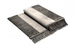 biederlack Cotton Cover Streifendecke Salt & Pepper - silber - 100x200 cm