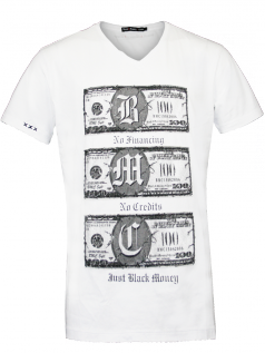 Black Money Crew Herren Shirt Benjamins (3XL) (wei)