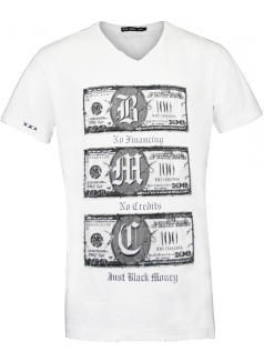 Black Money Crew Herren Shirt Benjamins (XL) (wei)