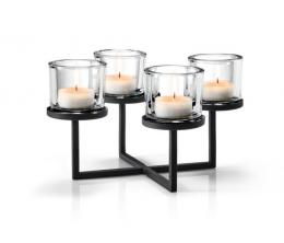 blomus NERO Kerzenleuchter - schwarz - H 18 x Ø 33 cm