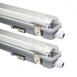 Blulaxa 2er-Set 18-W-LED-Feuchtraumwannenleuchte HumiLED vari, 1900 lm, 4000 K, IP65, 120 cm
