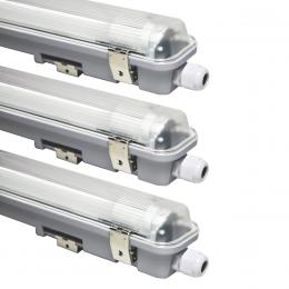 Blulaxa 3er-Set 18-W-LED-Feuchtraumwannenleuchte HumiLED vari, 1900 lm, 4000 K, IP65, 120 cm