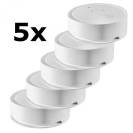 Bundle 5x Shelly Plus Smoke Rauchmelder - Smarter WLAN- und Bluetooth-Rauchmelder mit App-Benachrichtungen und akustischen Warnungen