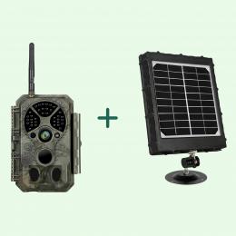 Bundle Wildkamera Wildtierkamera Jagdkamera Wlan 64MP 1296P 0,1s Ausl&ouml;serzeit Bewegungsmelder 120°PIR und Solarpanel-Kits 8000mAh 12V/9V/6V | A350W Gr&uuml;n