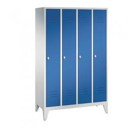C+P Garderobenschrank S 2000 Classic mit 150 mm hohen Füßen, 185x119x50 cm/ 4 Abteile, 30 cm