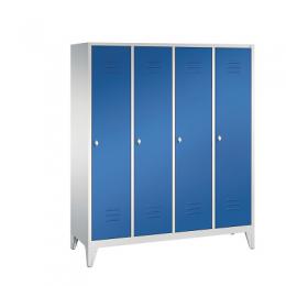 C+P Garderobenschrank S 2000 Classic mit 150 mm hohen Füßen, 185x159x50 cm/ 4 Abteile, 40 cm