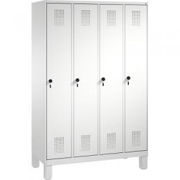 C+P Garderobenschrank S3000 Evolo mit Füßen, 185x120x50 cm/ 4 Abteile, 30 cm