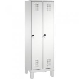 C+P Garderobenschrank S3000 Evolo mit Füßen, 185x60x50 cm/ 2 Abteile, 30 cm
