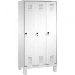 C+P Garderobenschrank S3000 Evolo mit Füßen, 185x90x50 cm/ 3 Abteile, 30 cm