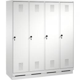 C+P Garderobenschrank S3000 Evolo mit Sockel, 180x160x50 cm/ 4 Abteile, 40 cm