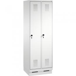 C+P Garderobenschrank S3000 Evolo mit Sockel, 180x60x50 cm/ 2 Abteile, 30 cm