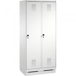 C+P Garderobenschrank S3000 Evolo mit Sockel, 180x80x50 cm/ 2 Abteile, 40 cm