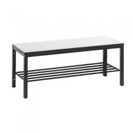 C+P Umkleidebank für Feuchträume, Ca. Farbton RAL 9016 Verkehrsweiß, 1 m, Mit Schuhrost