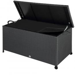 Casaria Aufbewahrungsbox Polyrotan auf Rädern schwarz 122 x 56 x 61cm
