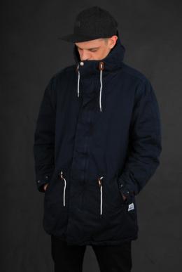 Cleptomanicx Long Parka Dark Navy Wintermantel