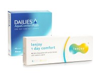 DAILIES AquaComfort Plus (90 Linsen) + Lenjoy 1 Day Comfort (10 Linsen)