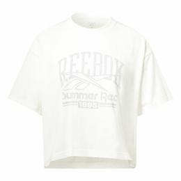 Damen Kurzarm-T-Shirt Reebok Graphic Logo Weiß