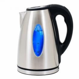 Deuba Wasserkocher Silber/Schwarz Edelstahl 1,7L