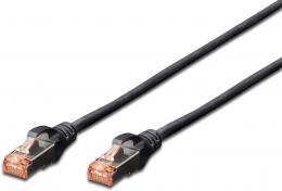 DIGITUS Patchkabel Cat6 S/FTP 2xRJ45 0.5m schw Hebelschutz Polybeutel