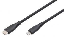 DIGITUS Silikon-Anschlusskabel, USB-C - Lightning, 1,0 m