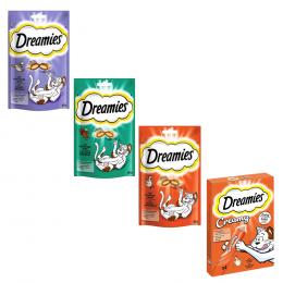 Dreamies Snacks zum Sonderpreis! - 12 x 10 g Creamy Huhn + 2 x 60 g Klassik Huhn + 2 x 60 g Klassik Ente + 2 x 60 g Klassik Pute