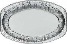 Duni Buffet Platten oval, alu, silber, 445 x 295 x 25 mm, 5 Stück