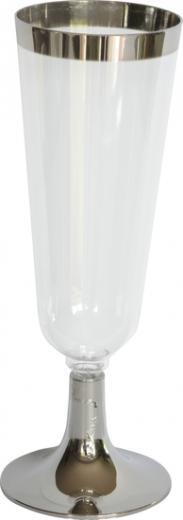 Duni Champagnergläser transparent / silber 15 cl 12 Stück