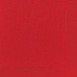 Duni Dinner-Servietten 4lagig Tissue geprägt Uni rot, 40 x 40 cm, 50 Stück