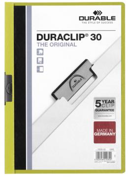 DURABLE Klemmhefter DURACLIP ORIGINAL 30, DIN A4, gr&uuml;n