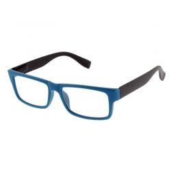 Eckige Lesebrille mit Flexbügel blau - schwarz