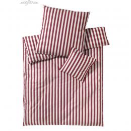 elegante Lido Bettw&auml;sche aus Web-Perkal - bordeaux - 240x220 / 2x80x80 cm