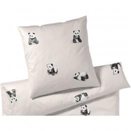 elegante Panda Bear Kinderbettw&auml;sche aus Mako-Satin - sand - 100x135 / 40x60 cm