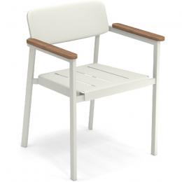 emu SHINE Armlehnstuhl 4er Set - weiß-teak - 4 Stühle à 78 x 60 x 57 cm