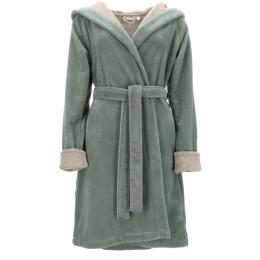Esprit Cosy Damen-Bademantel mit Kapuze - soft green - M