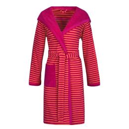 Esprit Striped Hoody Damen-Bademantel mit Kapuze - raspberry - XS