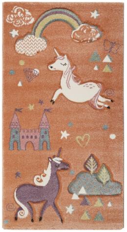 Esprit Sunny Unicorn Kinderteppich - pastellorange - 80x150 cm