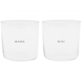 Eulenschnitt Mama&Mini Trinkglas 2er Set - transparent/schwarz - 2 Gläser à ca. 360 ml - Höhe ca. 8,5 cm - ca. Ø 8,9 cm