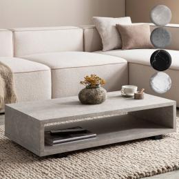 FineBuy Couchtisch 100x50x25 cm Sofatisch Modern, Design Wohnzimmertisch Rechteckig mit Stauraum, Loungetisch Schlicht, Kaffeetisch Groß