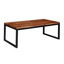 FineBuy Couchtisch 110x40x60 cm Sheesham Massivholz / Metall Wohnzimmertisch, Industrial Style Designer Sofatisch, Tisch Wohnzimmer, Loungetisch Massiv